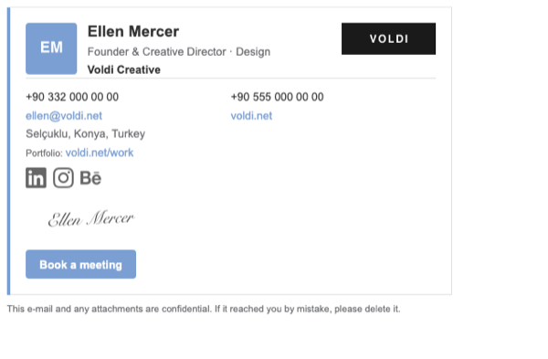 Card bordered Mailmyra email signature template