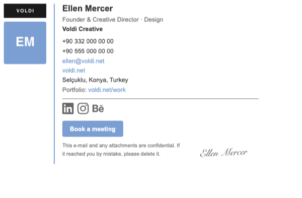 Divider columns Mailmyra email signature template