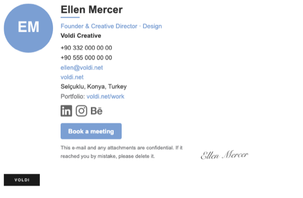 Photo first Mailmyra email signature template