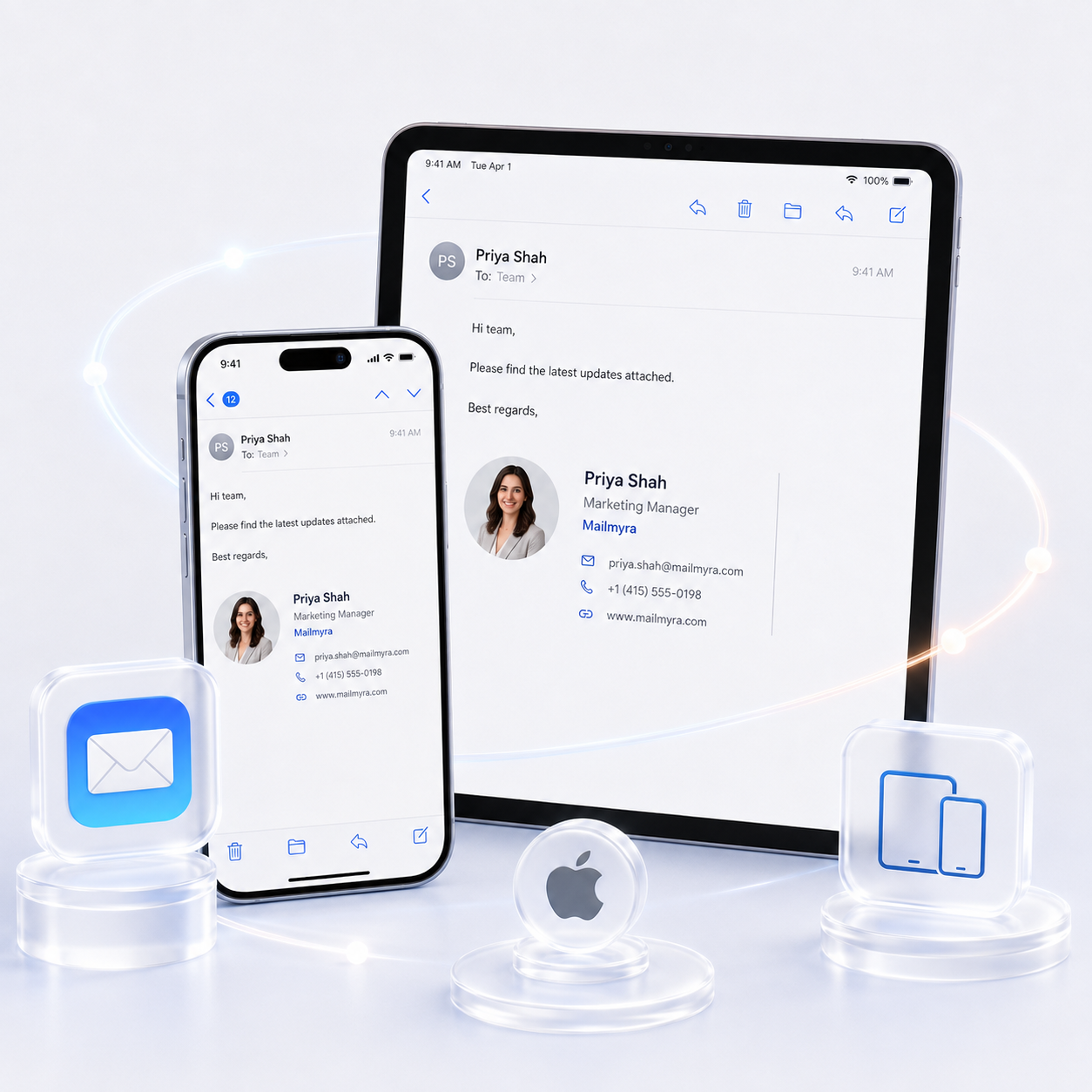 Mailmyra signature in iOS Mail